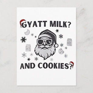 Postal Leche Gyatt y Galletas Divertido Santa Gen Alpha