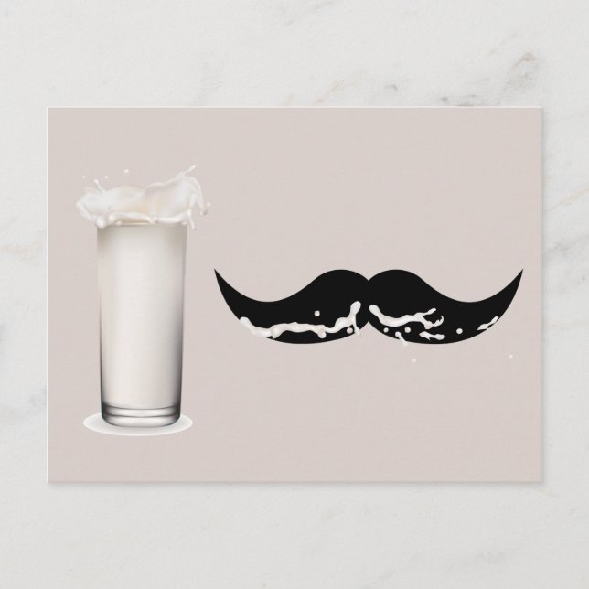 Postal Leche Mustache Creme (Anverso)