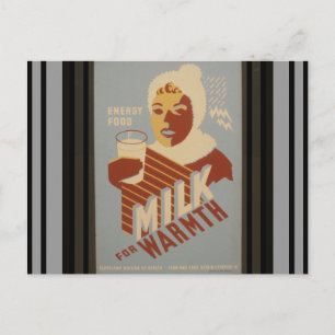 Postal Leche para el calor