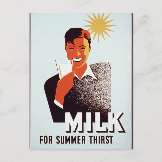 Postal Leche - para la sed de verano (Anverso)