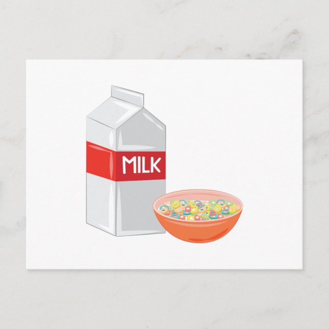 Postal Leche y cereales (Anverso)