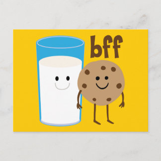 Postal Leche y galletas BFF