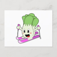 Lechuga como esquiador con esquís