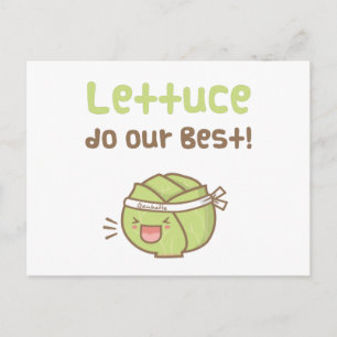 Postal Lechuga linda Kawaii ¡Hagamos nuestro mejor humor 