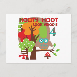 Postal Lechuza 4 camisetas y regalos de cumpleaños de T