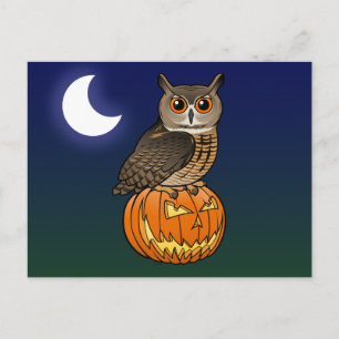 Postal Lechuza águila euroasiática de Halloween