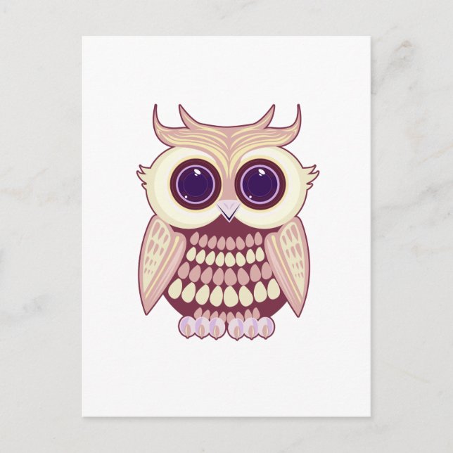 Postal Lechuza amarilla rosa (Anverso)