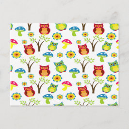 Postal Lechuza Cuta En El Árbol