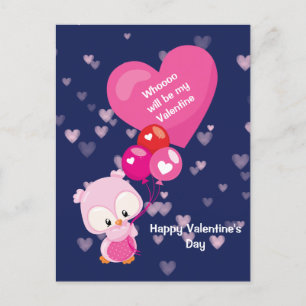 Postal Lechuza Cuta Que Será Mi Valentín