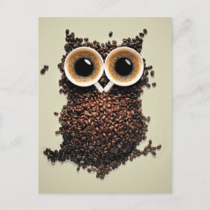Postal Lechuza de café