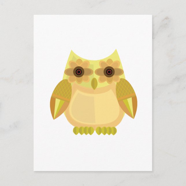 Postal Lechuza de cosecha - Amarilla (Anverso)