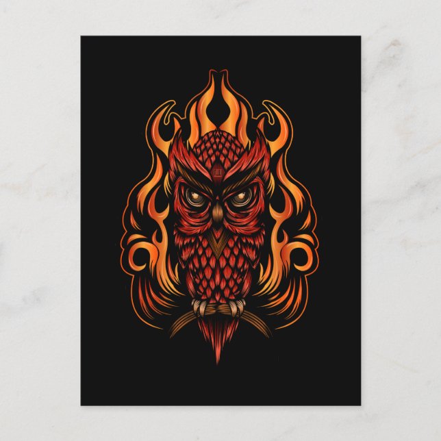 Postal Lechuza de Fuego (Anverso)