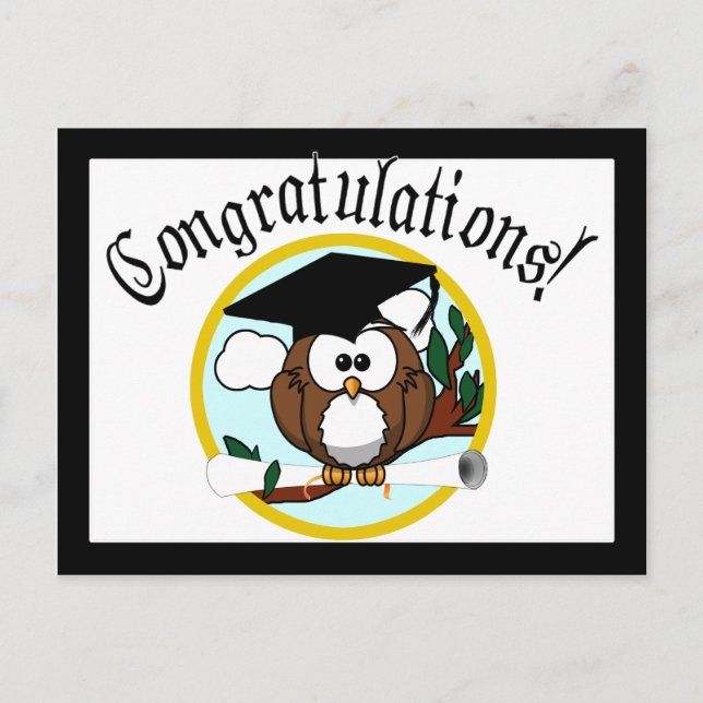 Postal Lechuza De Personalizado Con Tac Y Diploma (Anverso)
