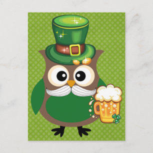 Postal Lechuza del Día de San Patricio