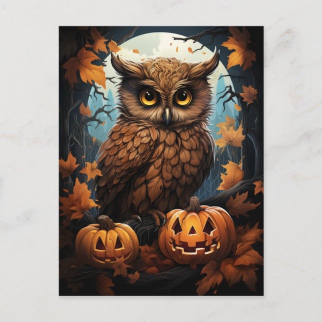 Postal Lechuza Halloween (Anverso)