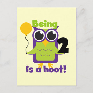 Postal Lechuza Hoot 2 cumpleaños camisetas y regalos de T