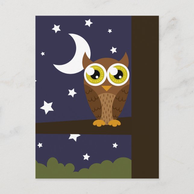 Postal "Lechuza Nocturno" (Anverso)