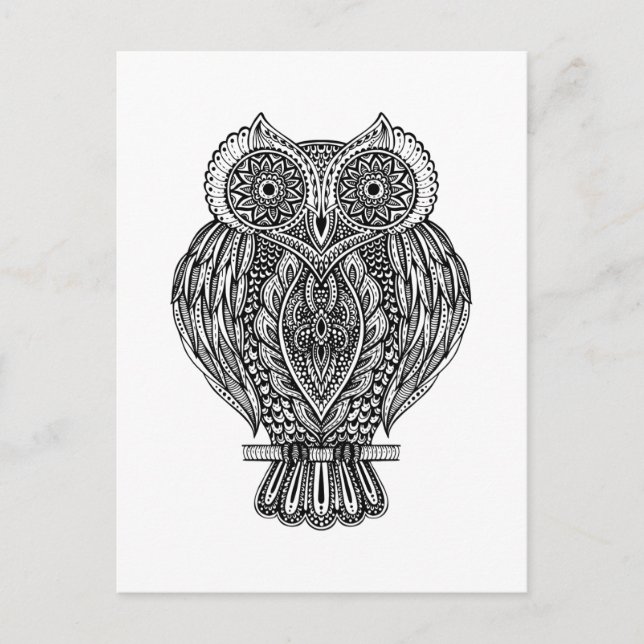 Postal Lechuza Ornate Inspirada (Anverso)