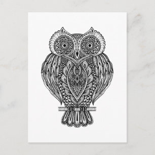 Postal Lechuza Ornate Inspirada