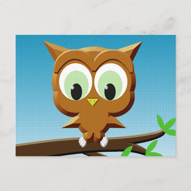 Postal Lechuza Personalizado de impresión de noticias (Anverso)