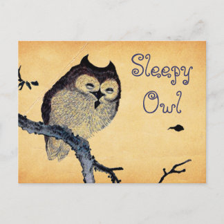 Postal Lechuza Sleepy Vintage