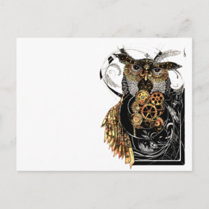 Postal Lechuza Steampunk