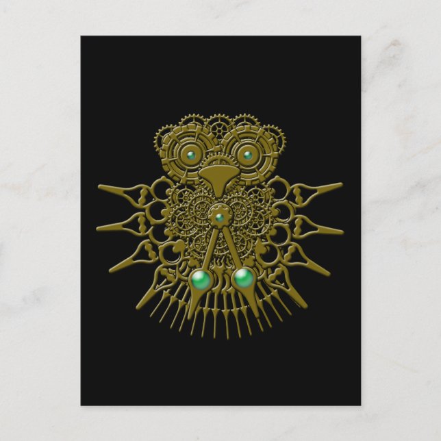 Postal Lechuza Steampunk (Anverso)