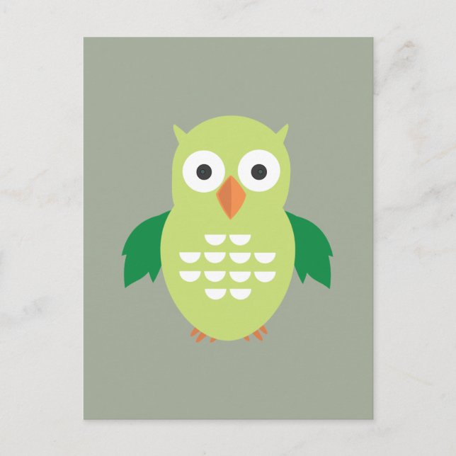 Postal Lechuza verde y verde (Anverso)