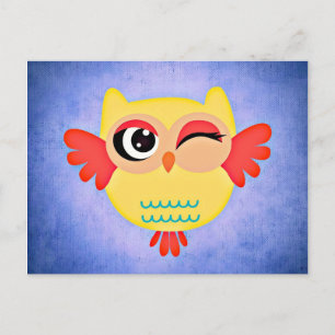 Postal Lechuza Winking