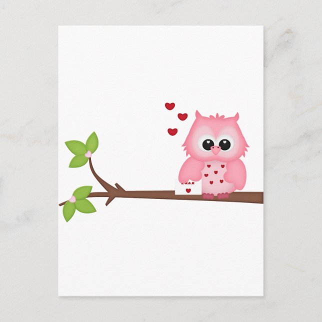 Postal Lechuzas de amor de Woodland (Anverso)