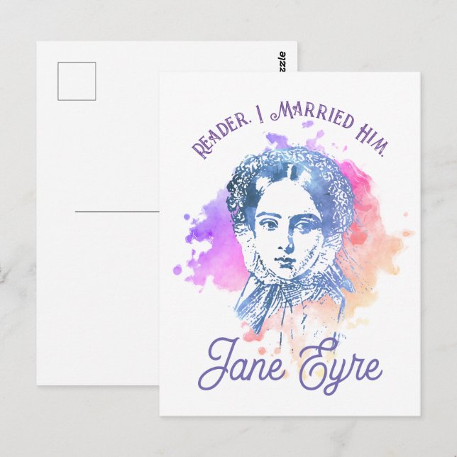 Postal Lector De Cute Me Casé Con Él Retrato Jane Eyre (Anverso / Reverso)