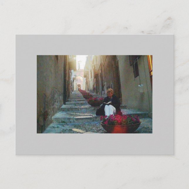 Postal Lector de libros en Cefalu (Anverso)