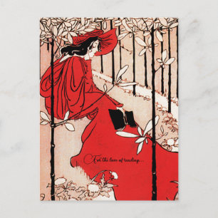 Postal Lector gusano de libro vintage retro clásico 