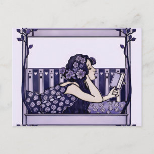 Postal Lector vintage Art Nouveau