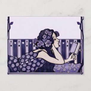 Postal Lector vintage Art Nouveau