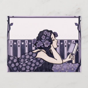 Postal Lector vintage Art Nouveau