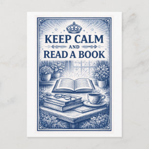 Postal Lectura al estilo vintage "Mantén la calma"