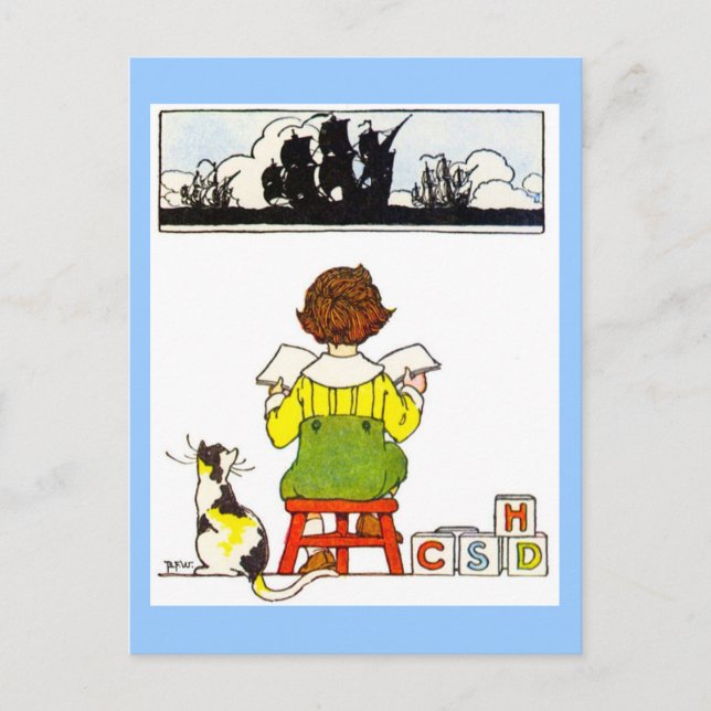 Postal Lectura de niños (Anverso)