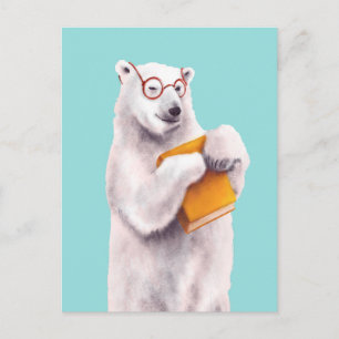 Postal Lectura de oso polar geek