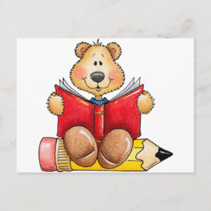 Postal Lectura del oso de peluche