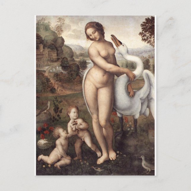 Postal Leda y el cisne (Anverso)