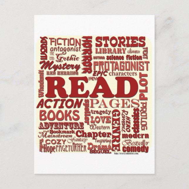 Postal ¡Lee todo sobre eso rojo! (Anverso)