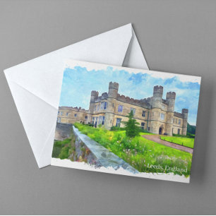 Postal Leeds England Castle Panorama View
