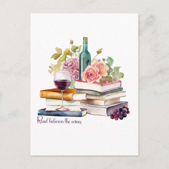 Postal Leer entre los vinos (Anverso)