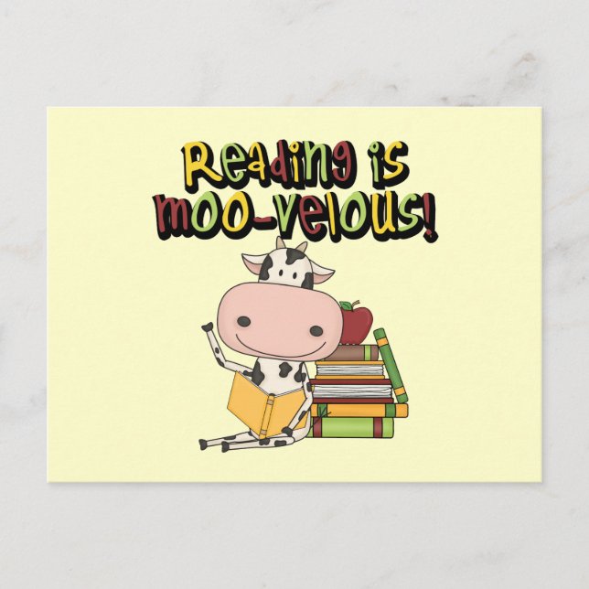 Postal Leer es Moo-velous (Anverso)