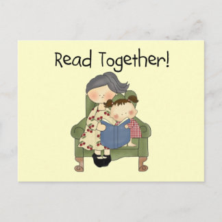 Postal Leer juntos: camisetas y regalos de Chica y abuela