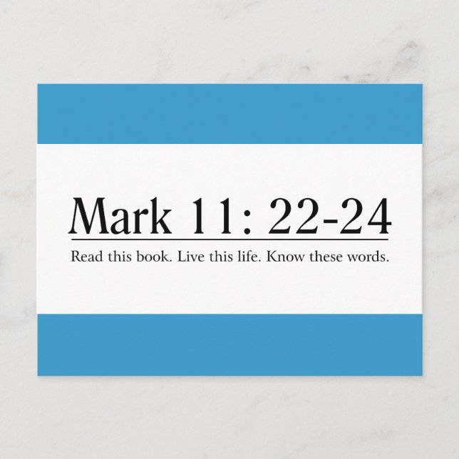 Postal Leer la Biblia Mark 11:22-24 (Anverso)
