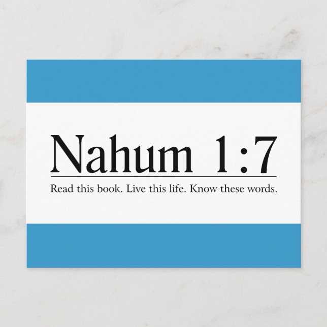 Postal Leer la Biblia Nahum 1:7 (Anverso)