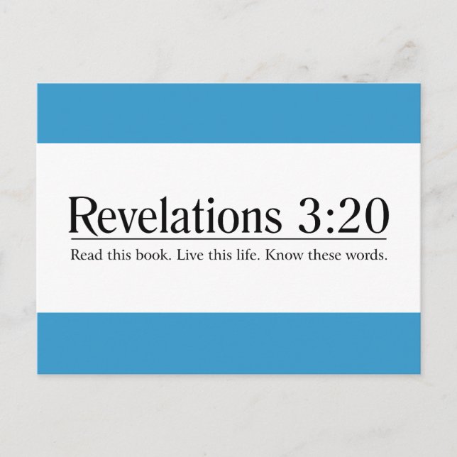 Postal Leer las revelaciones de la Biblia 3:20 (Anverso)