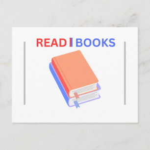 Postal LEER LIBROS mensaje papel